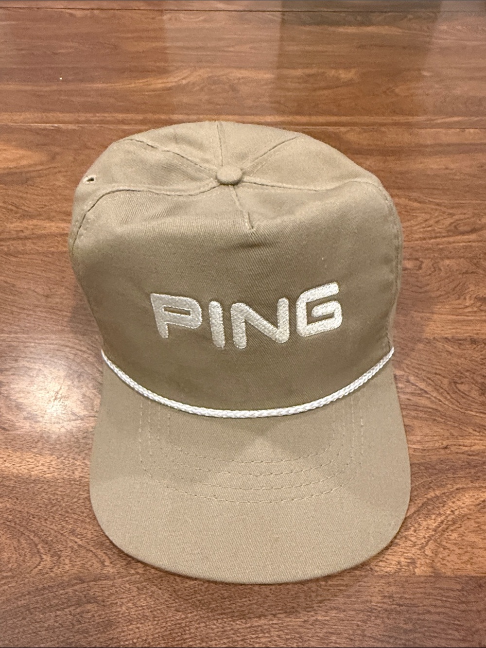 PING Khaki Baseball Cap with White Embroidered Logo
